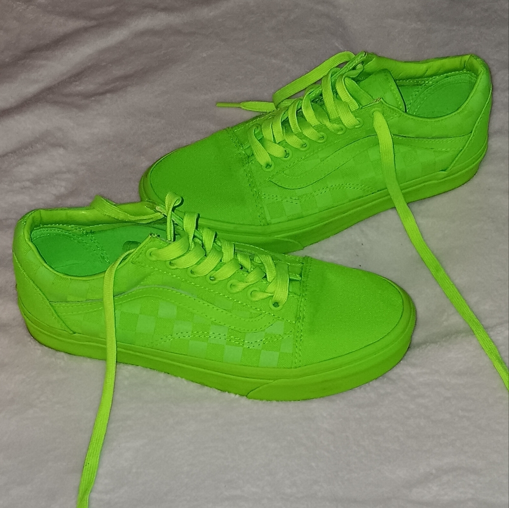 Vans Old Skool Tonal Checkerboard Green Gecko Shoes Skateboard Sneakers Skate